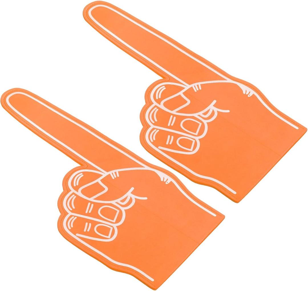 PATIKIL Giant Foam Finger,EVA DIY Blank Foam Hand Cheerleading for Celebration Pom Poms Sports Events Spirit Games Party (Orange)