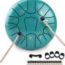 Steel Tongue Drum-11 Notes 6 inch.Concert and Mallets for Meditation Entertainment Musical Education Concert Yoga. Unique Gifts (Navy blue)