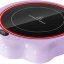 Gaiatop Mug Warmer, 50W Cute Cat Paw Cup Warmers, 3 Temp Settings, 2-10H Auto Shut Off, Coffee Accessories Keep Beverage Hot for Desk and Home, Heated Plate Stocking Stuffers for Tea Candle Purple