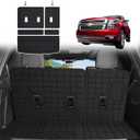 Cargo Mat with Backrest Protection for 2021-2024 2026 Chevy Chevrolet Tahoe/GMC YukonNot XL,TPE All Weather Protection Cargo Liner with Velcro Rear Seats Backrest car Accessories-Black