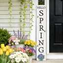 Spring Porch Decor Outdoor Decorations Welcome Wooden Door Decorations Indoor Outside Spring Porch Sign Rustic Hydrangea Welcome Sign for Front Door 46.8 Inch