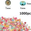 2 x AmlkHxuan 1000pcs Round Letter Beads Colorful Gold Acrylic Alphabet 4x7mm for Bracelets Necklace Jewelry Making Supplies (Gold Colored)