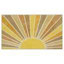 Nogrit Boho Door Mat, Retro Boho Orange Sun Sunshine Doormat Bathmat for Indoor Outdoor Entrance, Mid Century Modern Abstract Welcome Mats for Front Door Outside Porch Entryway, 17x30 Inches