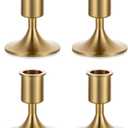Candlestick Holders Taper Candle Holders, Romadedi Gold Candle Stick Candle Holder for Table Centerpiece, Wedding Reception, Festive Christmas Mantel Decoration or Home Decor, Set of 4