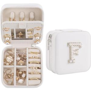 Birthday Gifts For Women, Initial Jewelry Box, Travel Jewelry Case, Gifts for Wife Girlfriend, Small Travel Jewelry Organizer, Gift for Girls, Graduation Gifts for Her, Bridesmaid Gifts