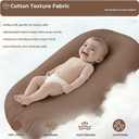 Infant Support Cushion - Baby Support Cushion for Newborn, 0-24 Months, Breathable Cotton Tummy Time Mat, Supervised Use, Portable Newborn Essentials for Home and Travel, Brown (Cover Included)