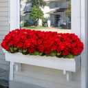 FULLMUSIC Artificial Flowers for Outdoor, UV Resistant Realistic Geranium Fake Flowers-Faux Flowers for Outdoor planters, Garden, Porch, Patio, Window Box Home Decor All Year Round (8 pcs, Red)