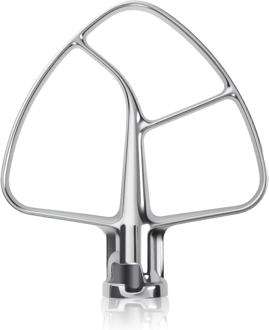 K45B Stainless Steel Flat Beater for Kitchenaid Tilt Head Stand Mixer, Polished Paddle Attachment for KitchenAid Mixer Attachments, Fits 4.5-5 Quart Models, Dishwasher Safe