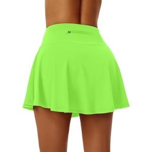 LTMNSZO Women's High Waist Pleated Tennis Skirt Lightweight Athletic Golf Skorts Skirts for Women with 4 Pockets Shorts Small, Light Green