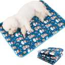 BAMY 2 Pcs Washable Dog Pee Pads Christmas Pet Training Pads Non-Slip Waterproof Doggie Whelping Pad Reusable Dogs Mat with Santa Claus Snowman Elk Pattern (Snowman, 28x20 inch)