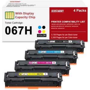 Jeostarky 067 067H Toner Cartridge High Yield Compatible for Canon 067 067H Color ImageCLASS LBP632Cdw LBP633Cdw MF653Cdw MF654Cdw MF656Cdw Printer (4 Pack), Black, CT067