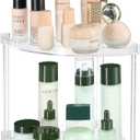 Yieach Clear Acrylic Bathroom Corner Shelf, 2 Tier Bathroom Counter Organizers and Storage Tray for Makeup,Perfume,Skincare Organizer Shelf & Vanity Storage for Bedroom and Spice Racks for Kitchen