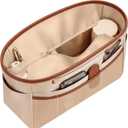 GIVLEFLY Purse Organizer Insert for Tote Bag, Large Bag Organizer Insert with Zipper Pocket, Multi Pocket Handbag Organizer, Structured Purse Liner Shaper