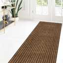 Custom Size Runner Rug 2 ft x 6 ft, 2-82ft Carpet Runners Hallway Entryway Kitchen Garage Laundry Room Area Rugs with Non-Slip Rubber Backing, Brown with Brown Stripe