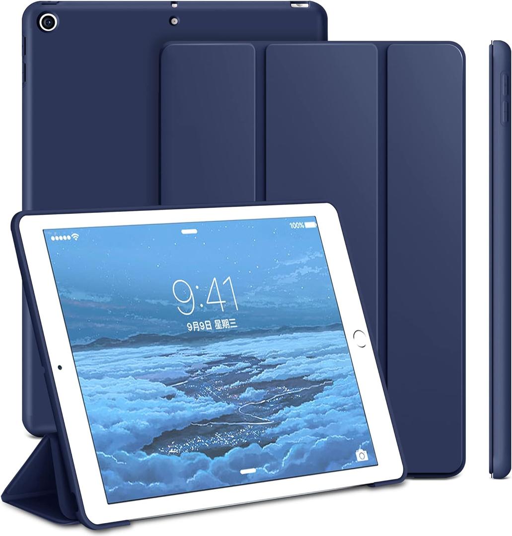 Case Compatible with iPad 9th Generation, Auto Wake&Sleep Slim Trifold Stand Case Compatible with iPad 9th Generation & iPad 8th Generation (2020) & 7th Generation (2019), Lightweight, Blue