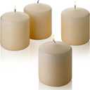 French Vanilla Pillar Scented Candles 3" Tall X 3" Wide Set of 4