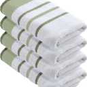 Great Bay Home Decorative Hand Towel Set - Cotton 4 Pack 26x16 Hand Towel Set - Durable Towels for Bathroom Decor (Desert Sage Green/Moss Green)