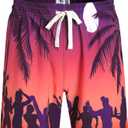 Pullonsy Men's Swim Trunks Quick Dry Board Shorts with Zip Pockets Beach Swimwear Bathing Suits (M)