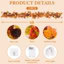 Thanksgiving Garland,Thanksgiving Decorations 6FT Fall Leaves Garland for Home Indoor Outdoor,Artificial Autumn Hanging Decor for Mantle Table Fireplace Party Patio (1)