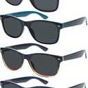 4 Pack Classic Reading Sunglasses for Women Men Spring Hinge, Outdoor Sun Readers Glasses with UV400 Protection