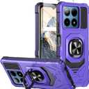for Boost Summit 5G Phone Case with Tempered Glass Screen Protector,Military Grade Heavy Duty Shockproof Protective Cover,with Ring Kickstand (Boost Summit 5G,Purple)