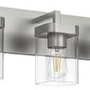 3-Light Bathroom Light Fixtures, Brushed Nickel Vanity Lights for Bathroom, Kitchen, Living Room, Modern Bathroom Vanity Lights with Clear Glass Shades