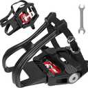Dual-Function Bike Pedals - 9/16" SPD & Toe Cage Compatible for Road, Mountain, Spin Bikes - Indoor Cycling Pedals for Peloton, Schwinn, Sunny (Multiple Configurations)