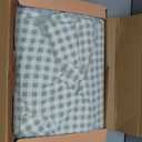 Gingham Queen Sheet Set, Lightweight Super Soft Brushed Microfiber Plaid Bed Sheets with 16" Deep Pocket, 4 Piece Ruffle Farmhouse Bedroom Decor, Sage Green