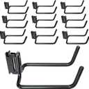 10 Pack E Track Double J Hooks, Heavy Duty Black Large Steel Shovel/Tool Hanger for Store Long Handled Tools, E Track Tie Down Accessories for Trailers, Trucks, Garden Tools Organizers Storage