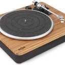 House of Marley Stir It Up Turntable, Vinyl Record Player with 2 Speed Belt Drive for 33/45 RPM, Built in Pre-Amp, Headphone Jack and Made from Sustainable Materials. for Wired Speakers Only (Signature Black)