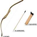 Kids Bow and Arrow Set, 32 Inch Archery Set Handmade Wooden Toy Bow and Arrow for Kids 4-6 8-12, Cosplay Game Costume Prop Play, 1 Bows 1 Quivers and 10 Wood Arrows, Gifts for Youth Boys & Girls (Black)