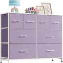 WLIVE Wide Dresser for Bedroom, 8 Drawer Chest of Drawers, Purple