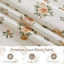 StangH Cordless Linen Floral Roman Shades, Magnetic Easy Handle Window Blind with Privacy Vintage Cottage Oak Yellow Rose Printed Blind for Home Office Nursery, W 32 x L 64, 1 Panel