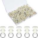 60 Pcs Curtain Track Hooks Curtain Track Gliders Plastic for Living Bedroom Shower Garage Divider Track and Hooks Slide Roller Ceiling Sliding Curtain Track Rollers