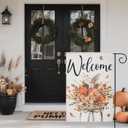 Fall Garden Flags 12x18 Inch Double Sided Autumn Floral Mason Jar Flag for Yard Outdoor Farmhouse Welcome Burlap Flowers Autumn Holiday Thanksgiving Decoration