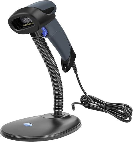 NETUM 2D Barcode Scanner with Stand USB 2.0 Wired QR Code Imager Automatic Barcode Reader Handhold Scanner Gun with USB Cable for Laptops, Computers, Cashier, POS