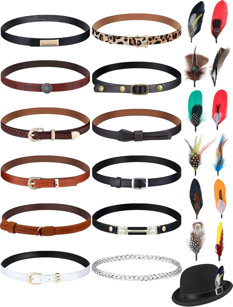 24 Pcs Hat Bands Decorative Feathers for Cowboy Panama Western Costume Headwear Women Men