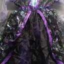 Jeowoqao Light Up Witch Costume for Girls, Witch Dress Up Halloween Costume for Girl Kids 5 6 7 8 Halloween Role Play Set with Witches Hat Trick or Treat Bag, Size 4-5-6Y