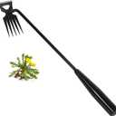 Weed Removal Tool, New Garden Weeding Tools Manganese Steel Hand Weeder Tool with Handle, 5 Teethes Dual Purpose Manual Weeders Tool Weed Tool for Garden (Black)