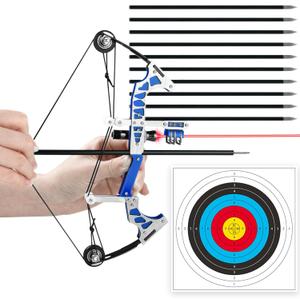Archery Bow Set Left and Right Hand Compound Bow Hunting Bow Metal Material Catapult RH/LH for Practice Archery