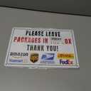 Please Leave Packages In The Box Thank You - Delivery Sign for Outdoor Aluminum (In The Box, 8x12 Inch)