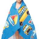Gealaek Hooded Towel for Toddlers 2-10 Years Boys Girls Kids Bath Pool Beach Towel Wrap Soft Absorbent Beach PonchoCars