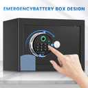 Small Smart Biometric Safe Box for Home, Mini Home Safes with Anti-Theft Dual Alerts, Mute Mode, Digital Security Money Safe for Cash, Jewelry, Business(6.5"D x 7"W x 6.5"H without Shelf)