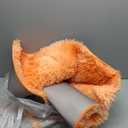 Soft Runner Rugs for Bedroom Hallways, 2x6 Tie-Dyed Orange Fluffy Shag Throw Area Rug Non Slip for Bedside Dorm, Long Shaggy Furry Carpet for Nursery Living Room