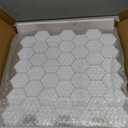 10-Sheet Hexagon Peel and Stick Backsplash, 11.42" x 11.42" White Honeycomb Self-Adhesive Marble Mosaic Wall Tile, Waterproof Stick on Backsplash Tiles for Kitchen Bathroom Shower