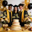 Graduation Decorations 2026, Gold Graduation Centerpiece Sticks, 16pcs Class of 2026 Party Table Toppers Grad Cap Sticks Centerpiece Table Decorations for High School College Graduation Party Supplies