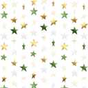 Patelai Glitter Star Garland Banner 2026 Graduation Decor 130 Feet Star Hanging Banner Twinkle Backdrop for Party Birthday Classroom Wedding Supplies(Sage Green, Gold, White)