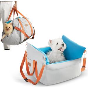 Dog Car Seat - Waterproof Dog Booster Car Seat with Storage Pockets,Detachable and Washable car seat for Small Dogs,Dog Bed,PetyKare Pet Car Seat Dog car Seats (Black/Gray, Regular)