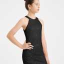 EXARUS Girls Halter Neck Sparkly Sequin Dresses Sleeveless A-Line/Bodycon Dress for Girl Formal Special Occasion 6-14Y (Black)