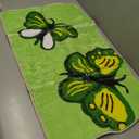 CTTWMW Green Butterfly Rug for Bathroom Bedroom, Cute Animal Bath Mat Non-Slip Plush Carpet Funny Aesthetic Decor Area Rug for Roomб 2 ft 6,5 inches x 1ft 7 inches
